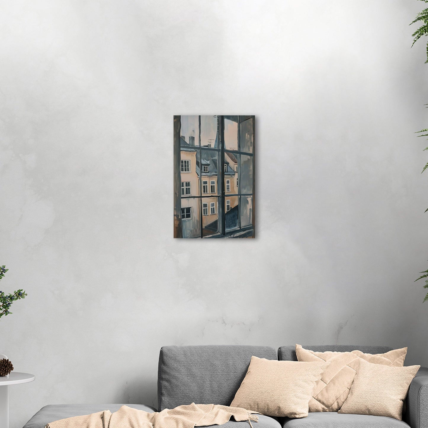 Impressionist View Out of a Window in a European City - Pastel Cityscape Dreams