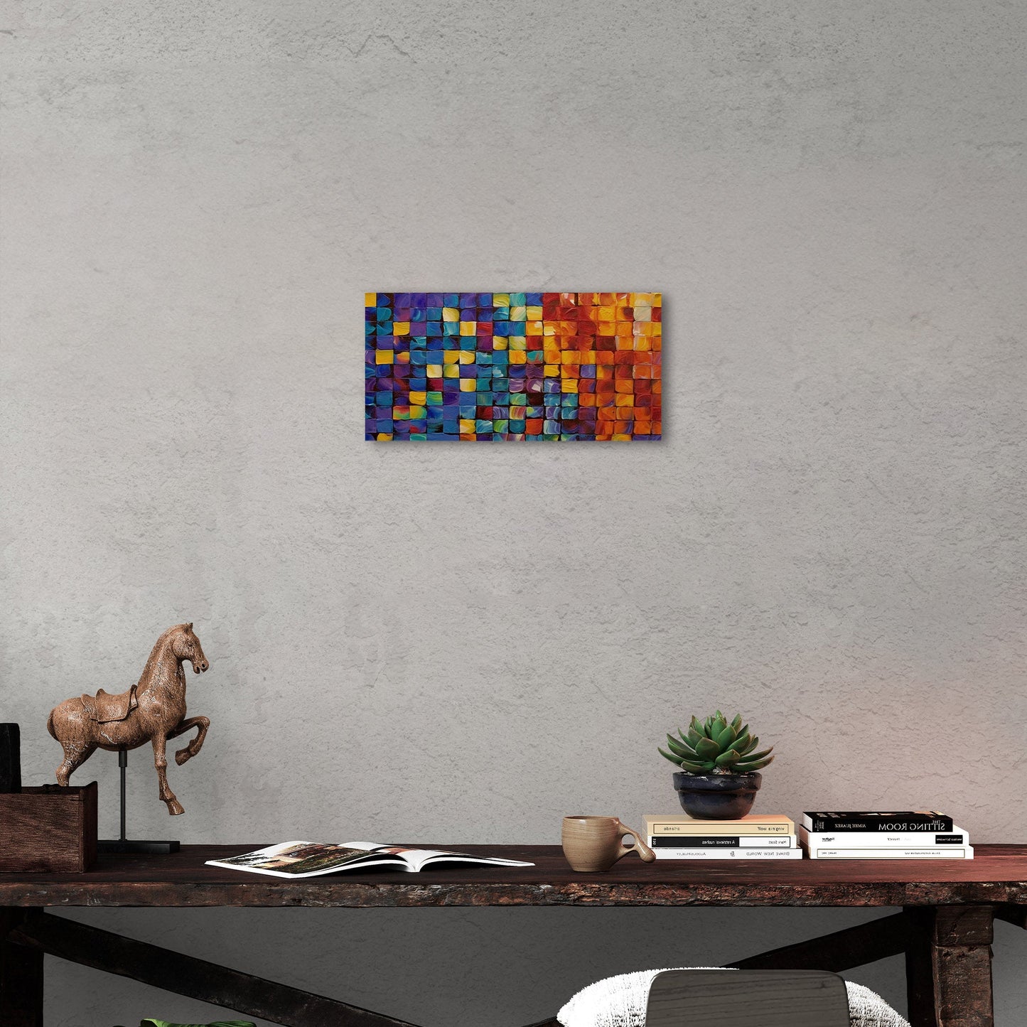 Colorful abstract squares textured painting - Formation Function