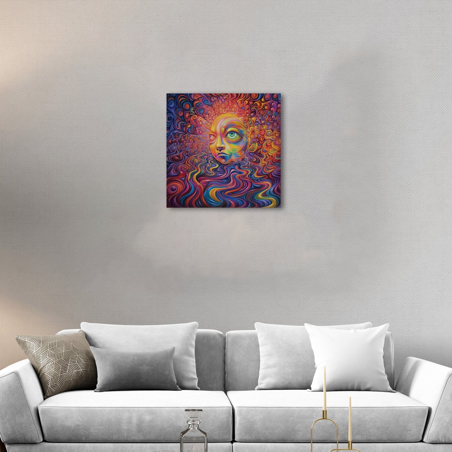 Psychedelic Portrait of an Enlightened Being - Vibrant Cosmic Revolution