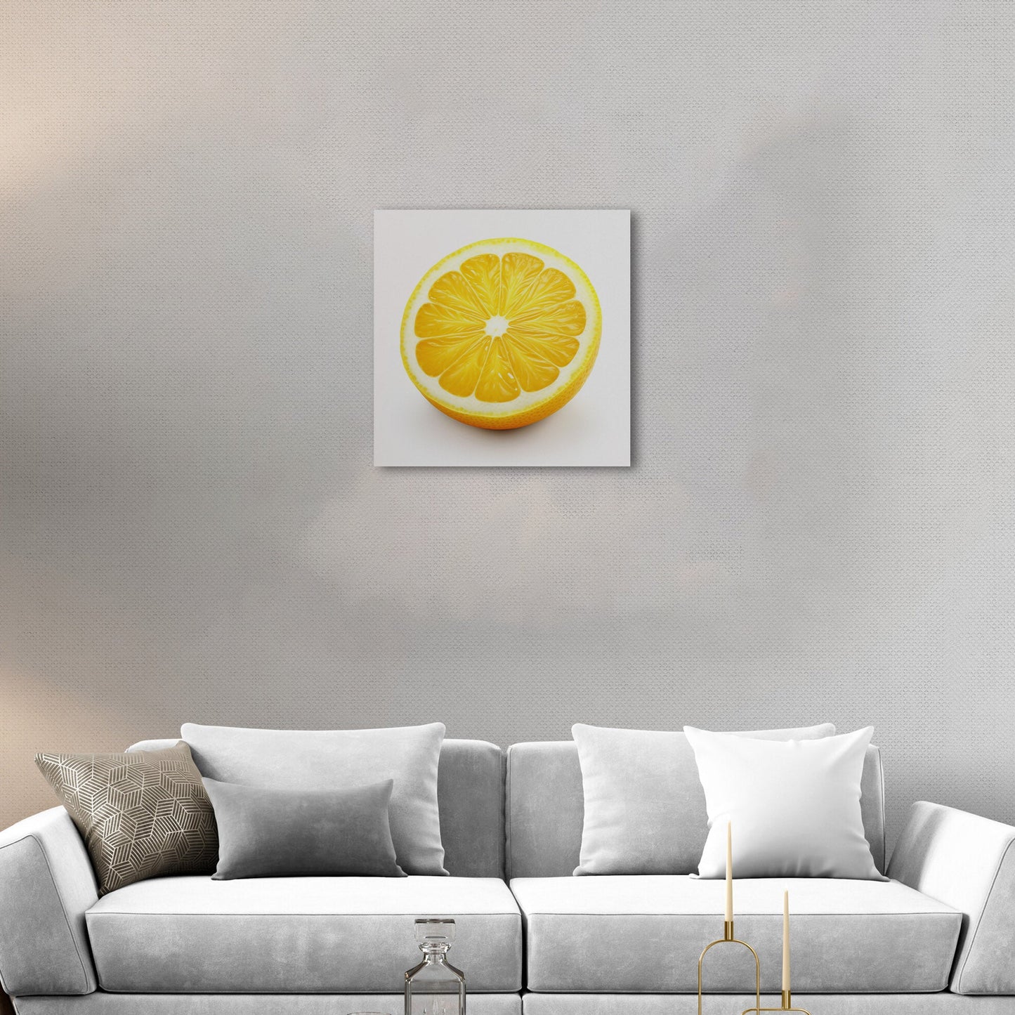 Still Life of a Lemon on White Background - Zesty Summer Citrus Slice