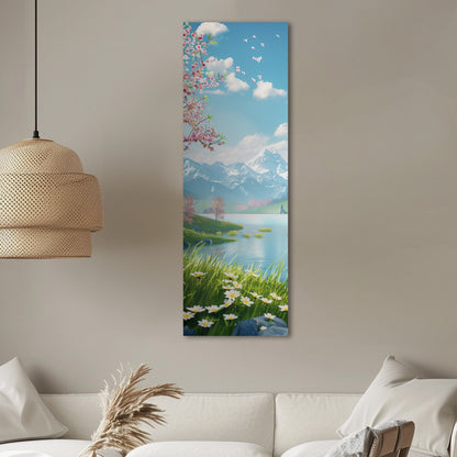 Asian-inspired 3D Illustration of Spring Scenery - Enchanting Oasis