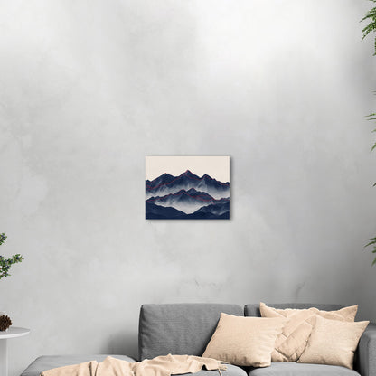 Electric Minimalist Mountain Range - Ethereal Serenity