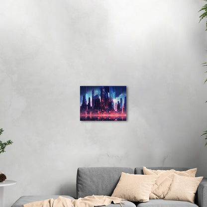 Cityscape Painting of Futuristic Skyline - Neon Cyber Cityscape