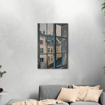 Impressionist View Out of a Window in a European City - Pastel Cityscape Dreams