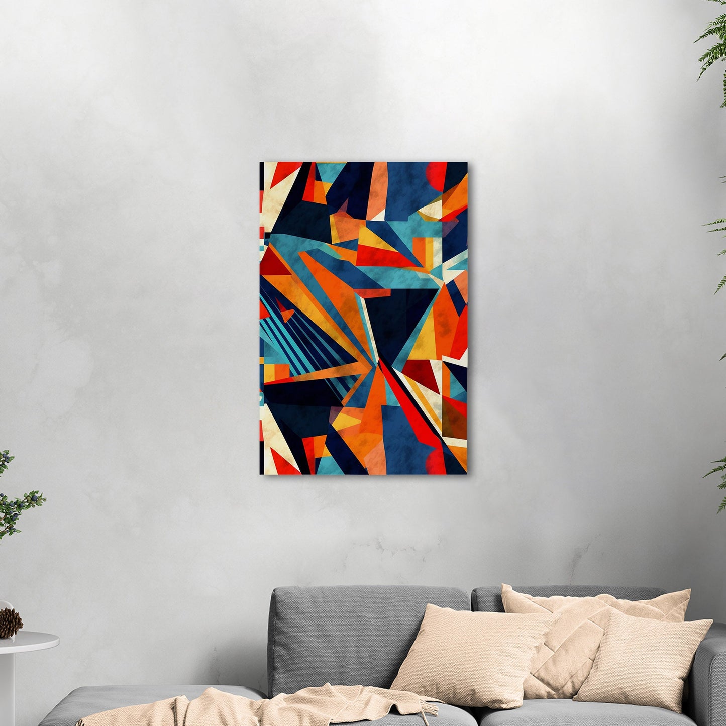 Bold, abstract wall art with geometric shapes and vibrant colors - Transformative Abstraction