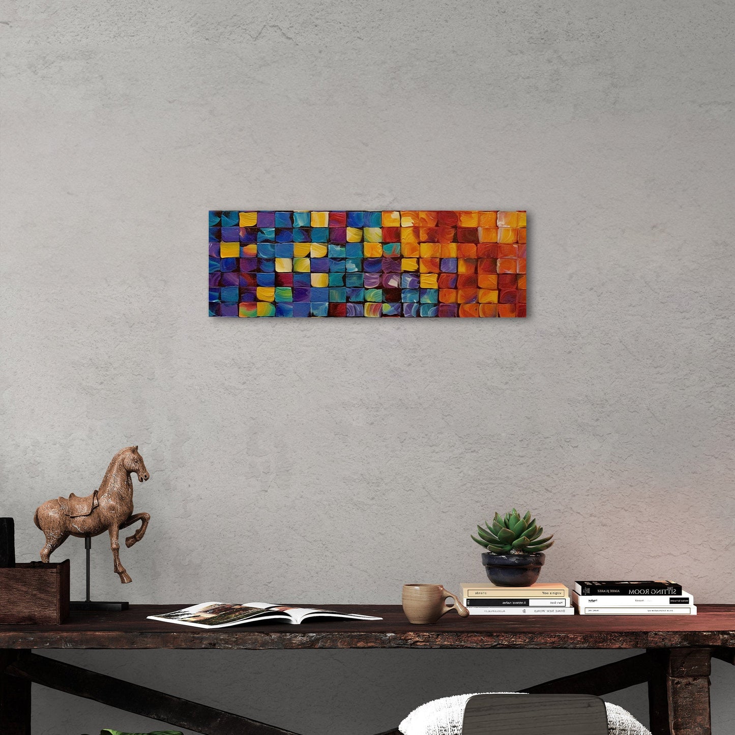 Colorful abstract squares textured painting - Formation Function