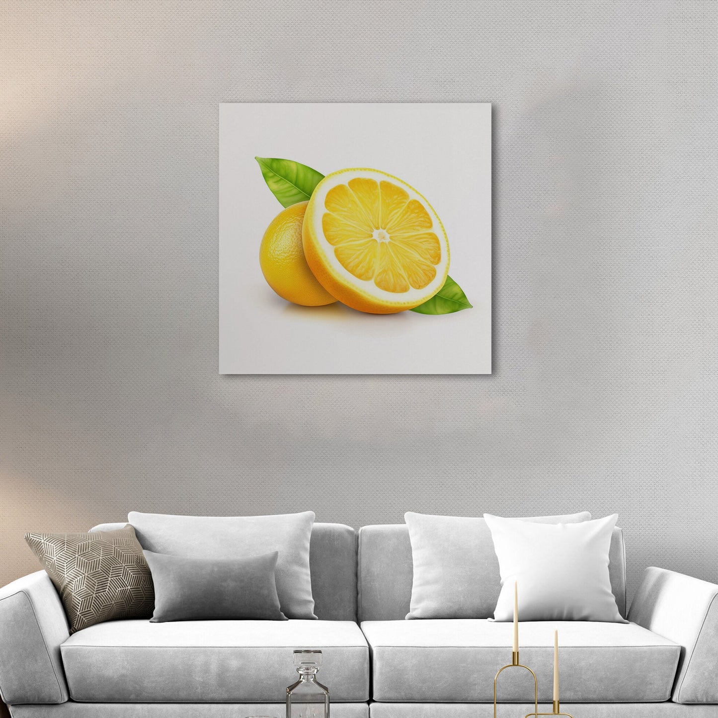 Still Life of Cut Open Lemon on White Background - Sour Citrus Summer Delight