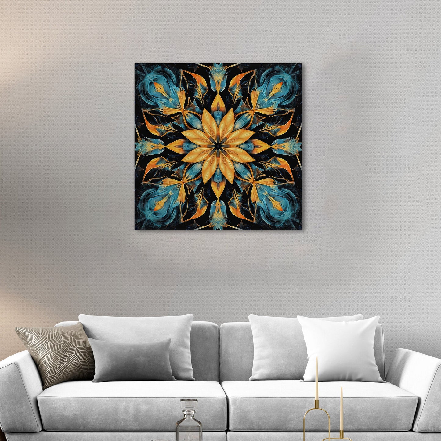 Hypnotic kaleidoscope art with vibrant colors, intricate patterns - Enchanted Kaleidoscope