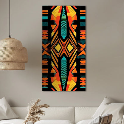 Tribal African Symmetrical Abstract Painting - Tribal Rhythms: Modern Color Explosion