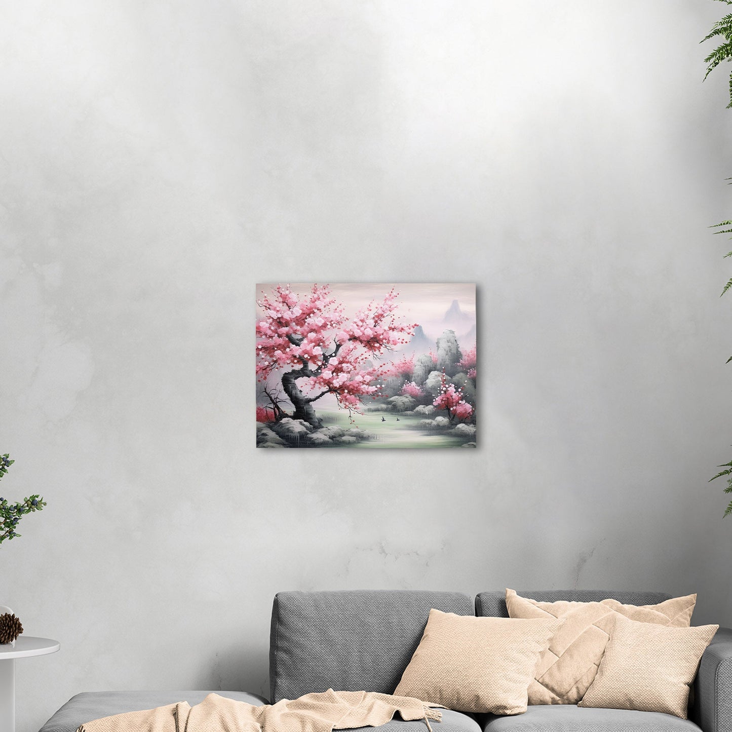 Asian Watercolor Botanical - Cherry Blossom Serenity