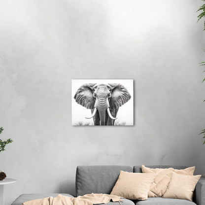 Majestic black and white elephant, regal elegance - Ethereal Majesty