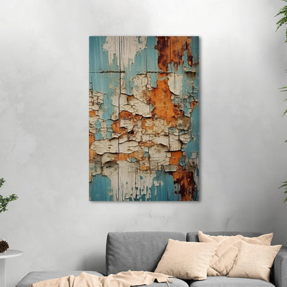 Textured Abstract Vintage Wall Art - Weathered Elegance