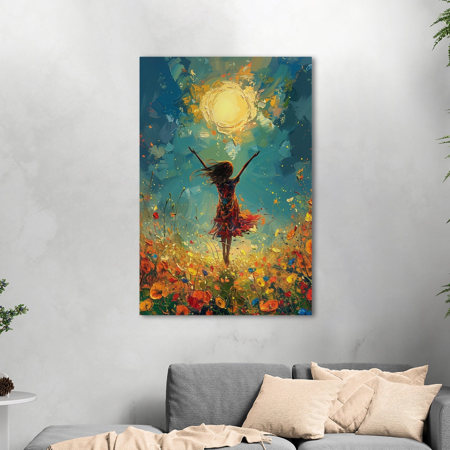 Vibrant, uplifting, energetic art for a lively Living Room - Joyful Dance