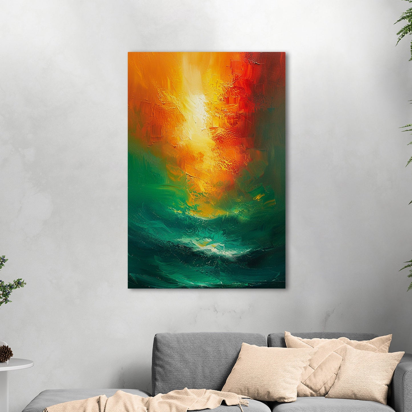 Captivating abstract oil painting incorporating vibrant colors - Harmony of Colors