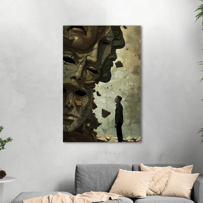 Wall art featuring man breaking through beliefs - Resilient Rebel