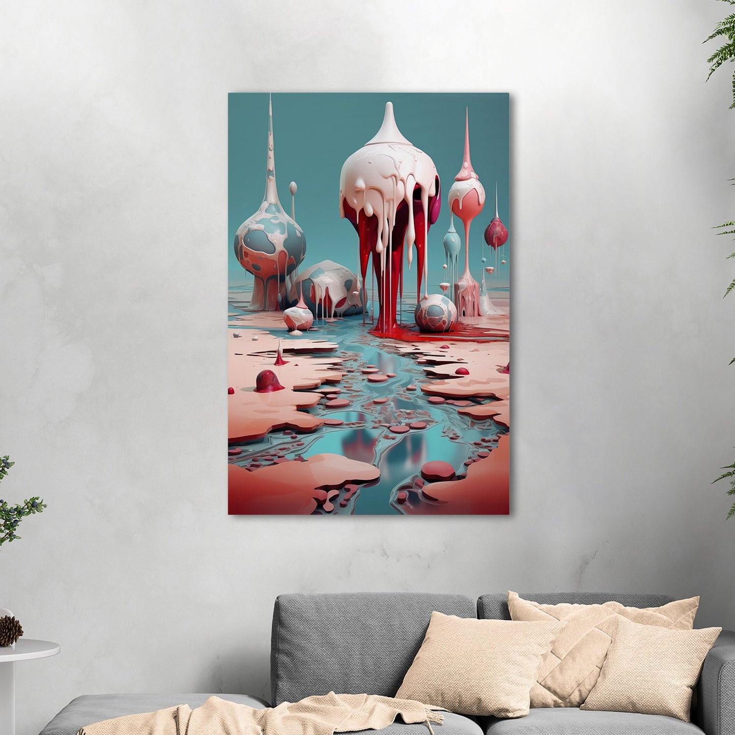 Abstract Surreal Melting Dreamscape Art - Whimsical Melting Dreamscape