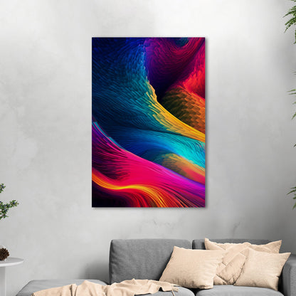 Colorful Digital Art Render - Electric Rainbow Ripples