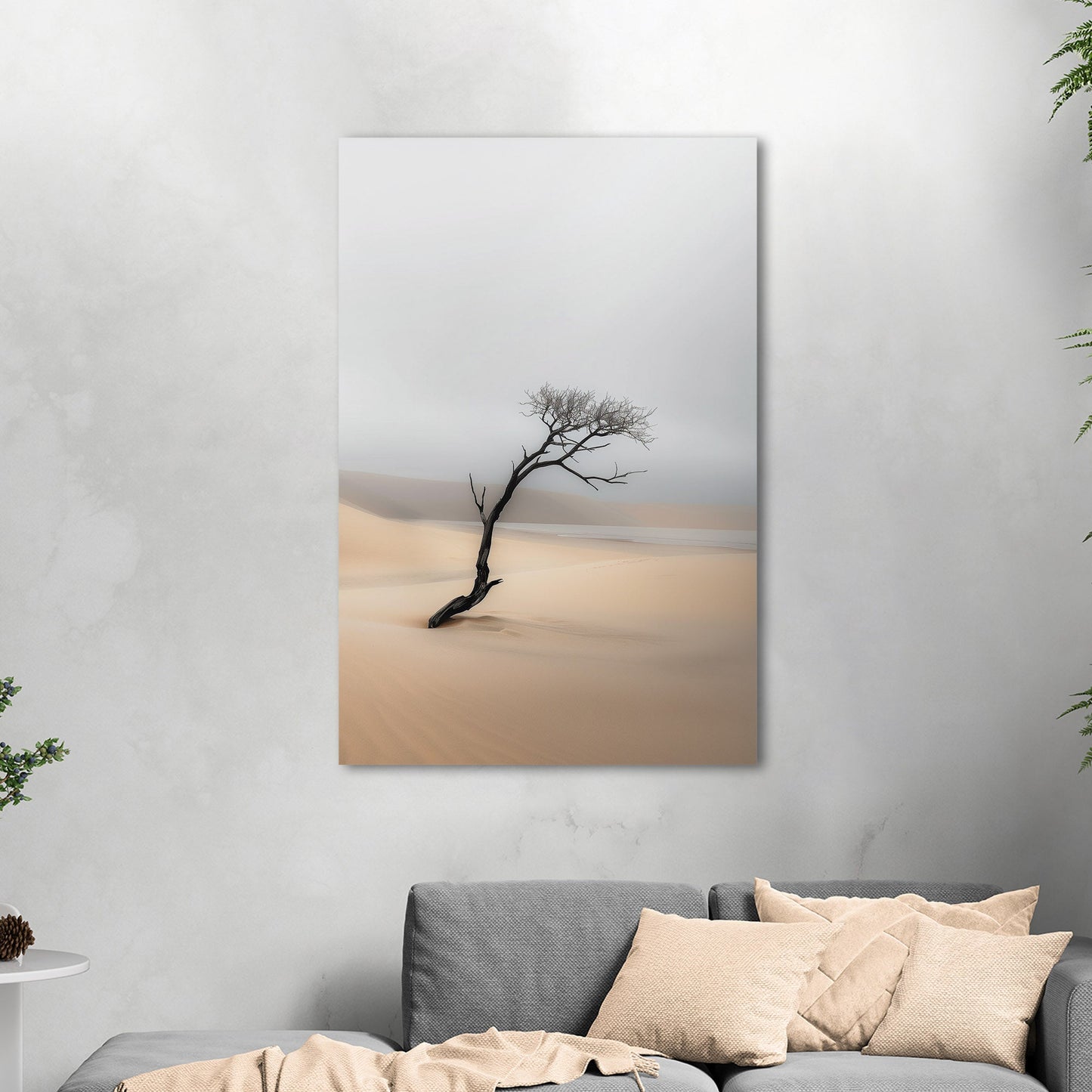 Solitary Photorealistic Tree in the Desert - Skeleton on the Desert Coast