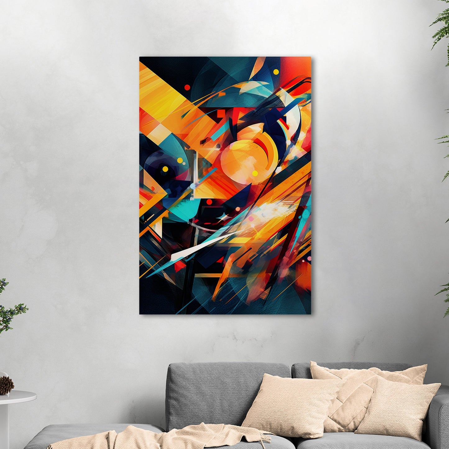 Abstract Geometric Painting - Electric Dreamscapes