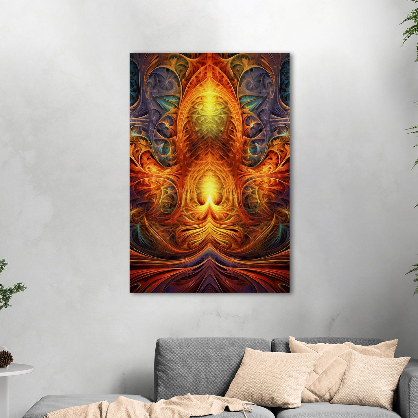 Symmetrical Fractal Painting - Vibrant Infinite Complexity