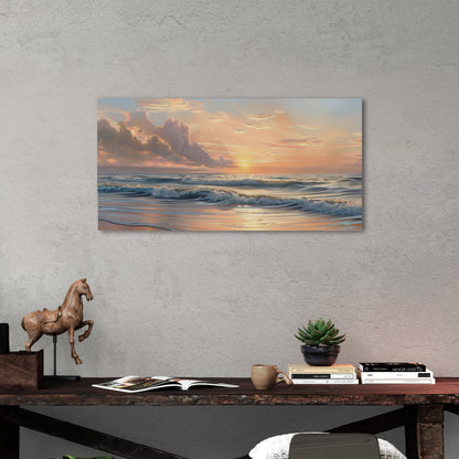 Coastal sunset serenity, pastel colors - Tranquil Reflections in Paradise