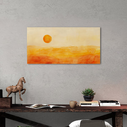 Tranquil desert vista in watercolor - Sunset Serenity