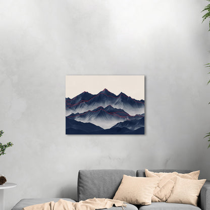 Electric Minimalist Mountain Range - Ethereal Serenity