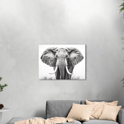 Majestic black and white elephant, regal elegance - Ethereal Majesty