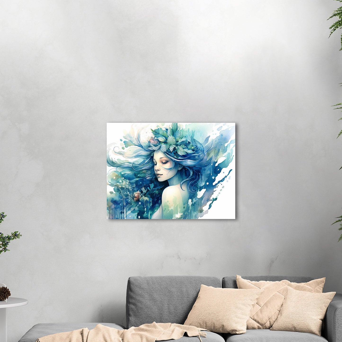 Description: High-quality ethereal watercolor mermaid art - Enchanting Mystical Mermaid