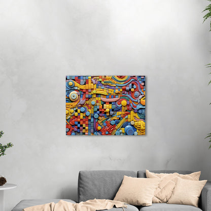 Vibrant, playful mosaic art with intricate details - Whimsical Energy Escape