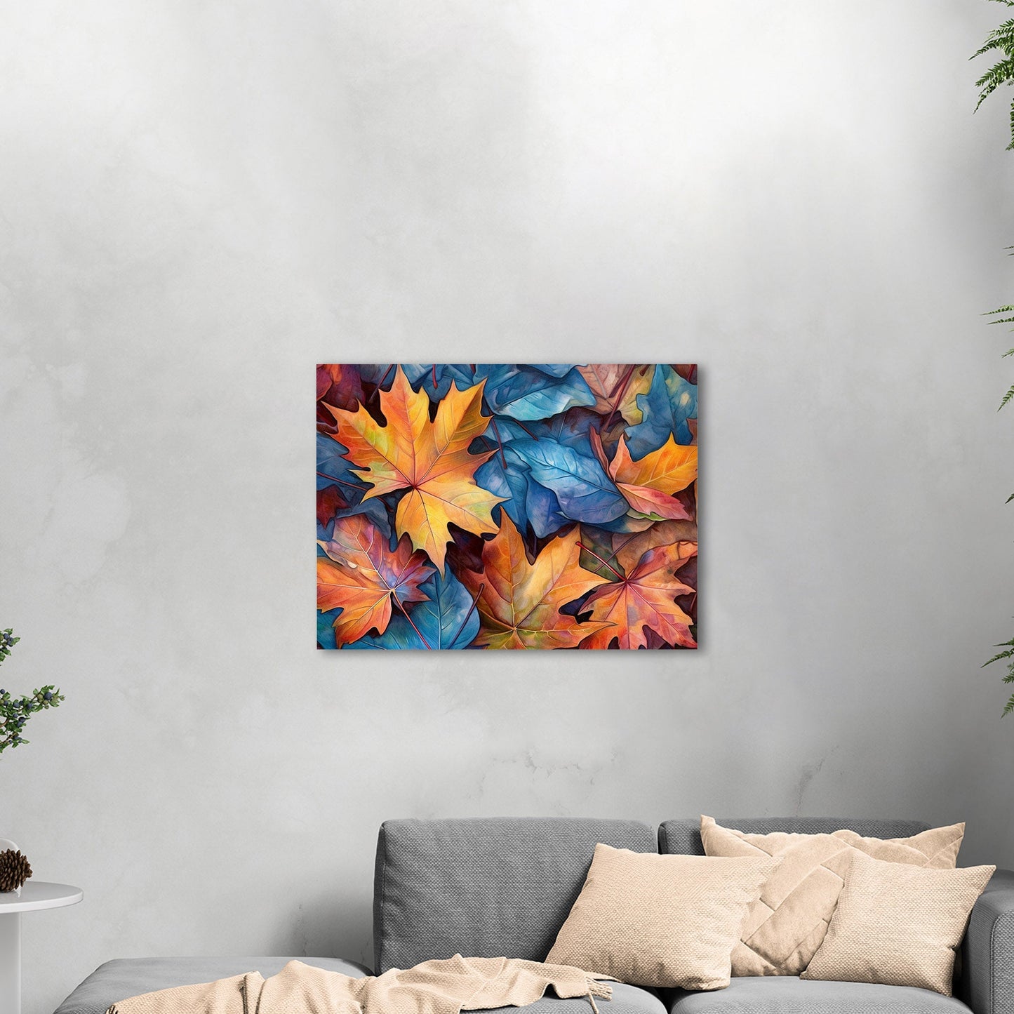 Autumn Leaves Closeup Painting - Colorful Autumn Foliage Delight