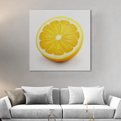 Still Life of a Lemon on White Background - Zesty Summer Citrus Slice