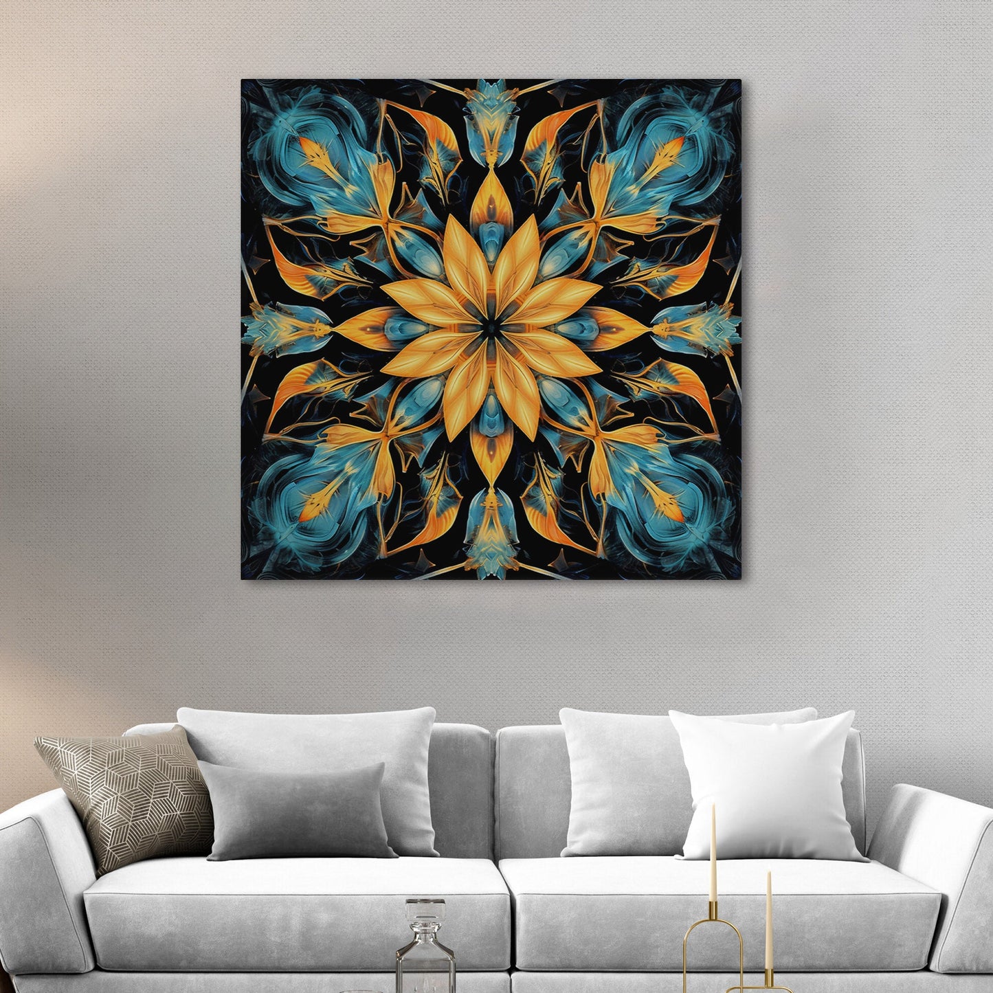 Hypnotic kaleidoscope art with vibrant colors, intricate patterns - Enchanted Kaleidoscope