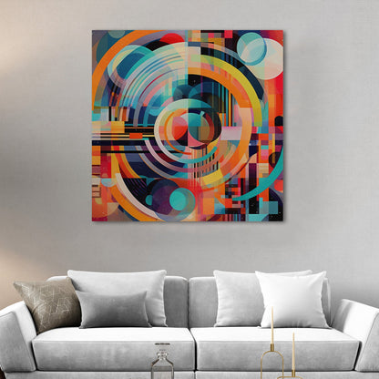 Colorful Geometric Abstract Painting - Electric Dreams in Technicolor