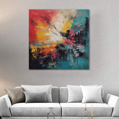 Abstract office decor with vibrant brushstrokes - Energy Explosion