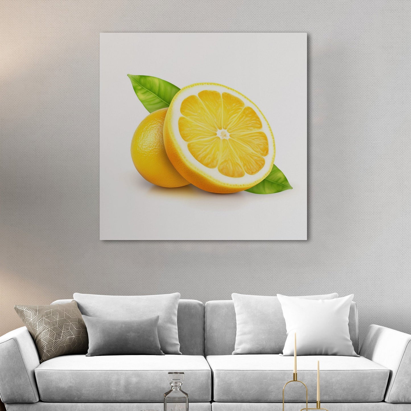 Still Life of Cut Open Lemon on White Background - Sour Citrus Summer Delight