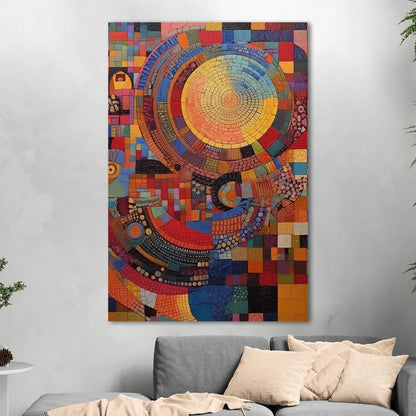 Colorful mosaic artwork with intricate patterns Vibrant Harmony - Enchanting Oasis