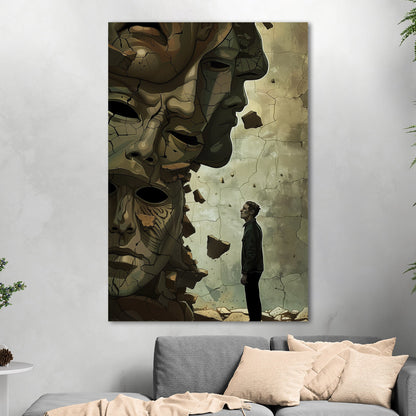 Wall art featuring man breaking through beliefs - Resilient Rebel