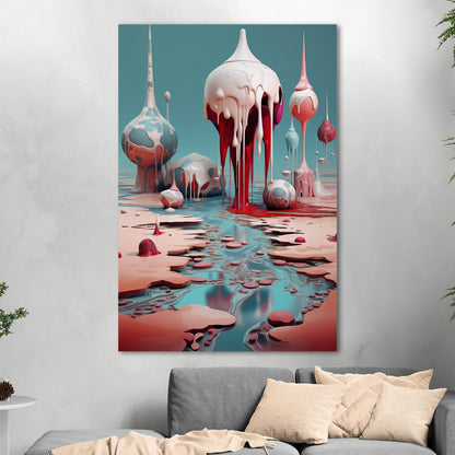 Abstract Surreal Melting Dreamscape Art - Whimsical Melting Dreamscape