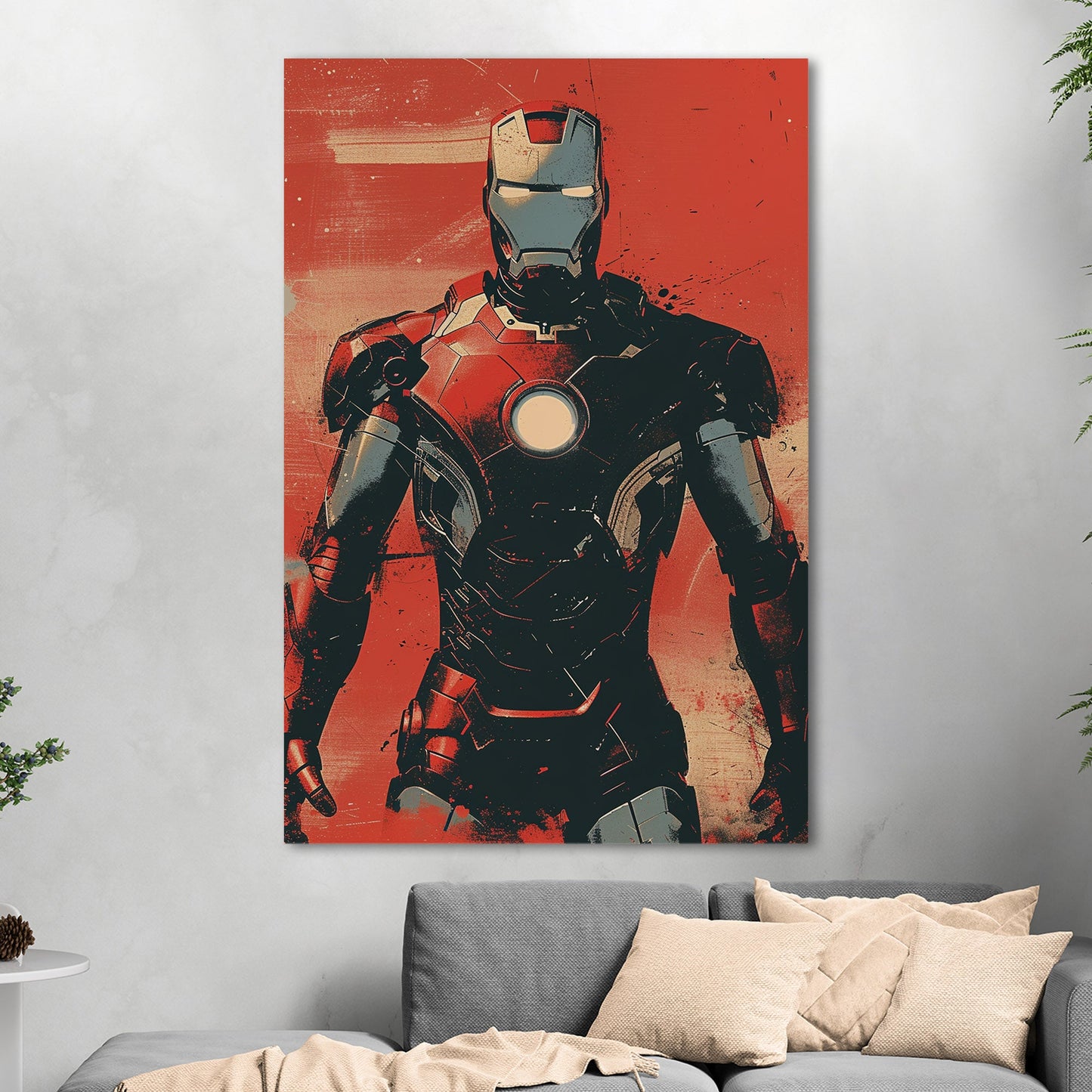 Print Style Artwork of Iron Man - Halftone Heroic Hues