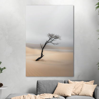 Solitary Photorealistic Tree in the Desert - Skeleton on the Desert Coast