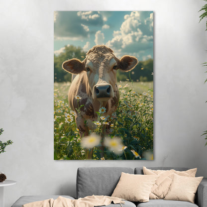 Photorealistic Cow in Pasture Portrait - Cow Serenity