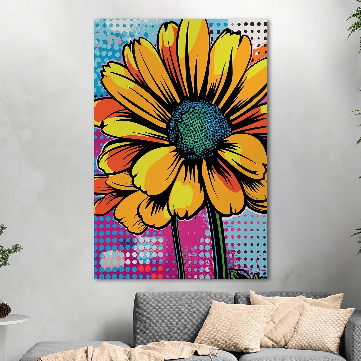 Vibrant Floral Pop Art -  Whimsical Floral Delight