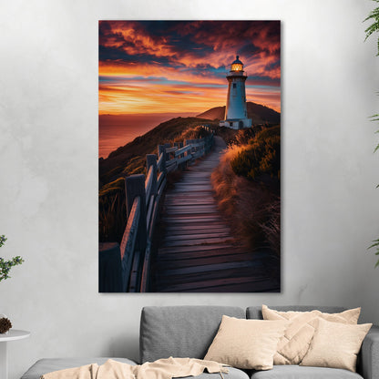 Coastal Lighthouse Dusk Glow - Winddown Sundown