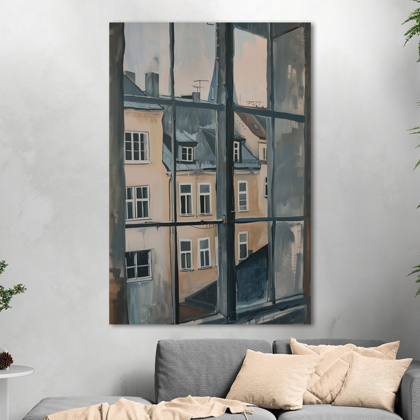 Impressionist View Out of a Window in a European City - Pastel Cityscape Dreams