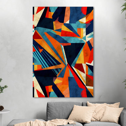 Bold, abstract wall art with geometric shapes and vibrant colors - Transformative Abstraction