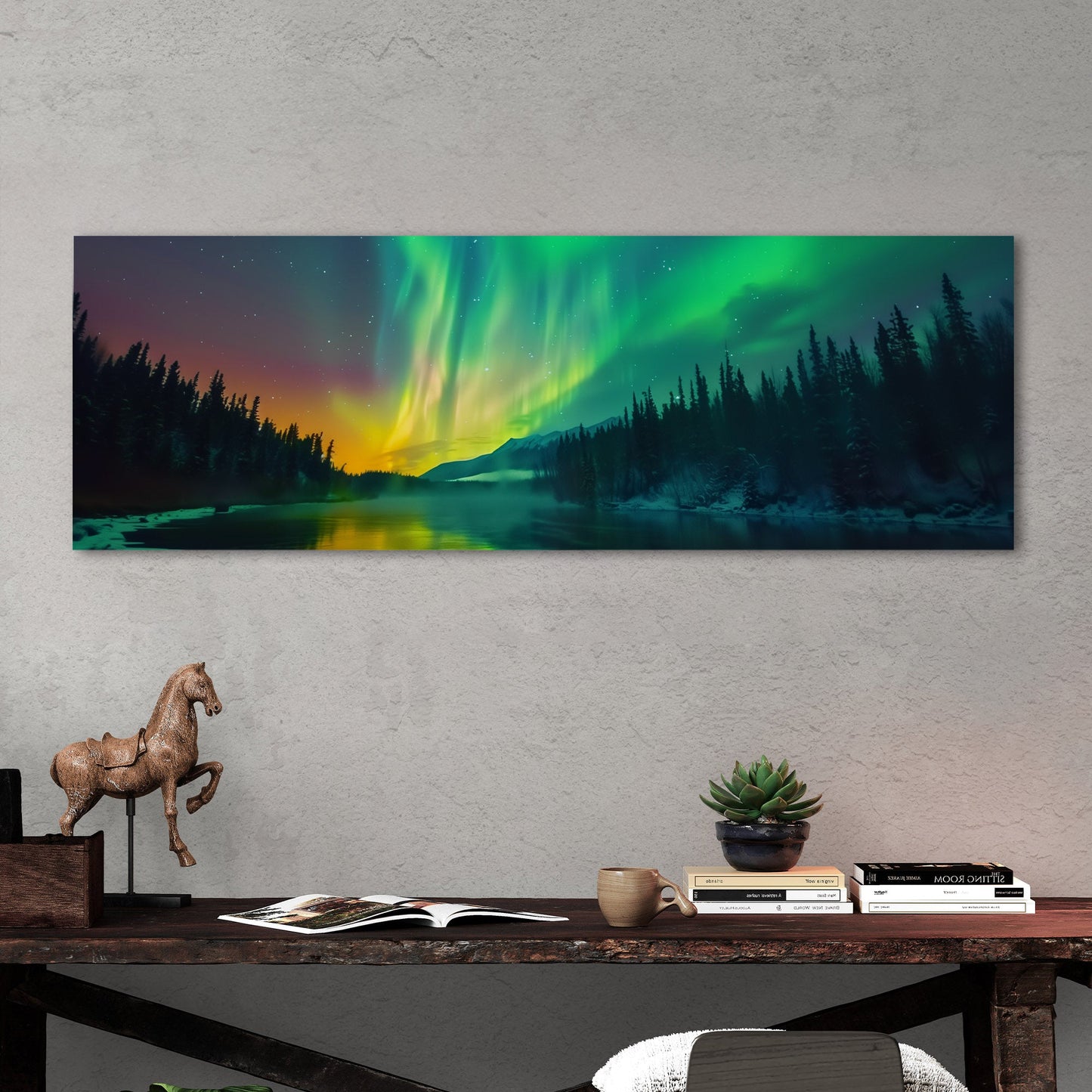 Aurora Borealis fills the sky - Ethereal Glow - Vibrant Dream