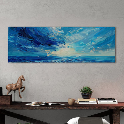 Elevate your space with this mesmerizing - Vibrant Abstract Ocean Brushstroke Art