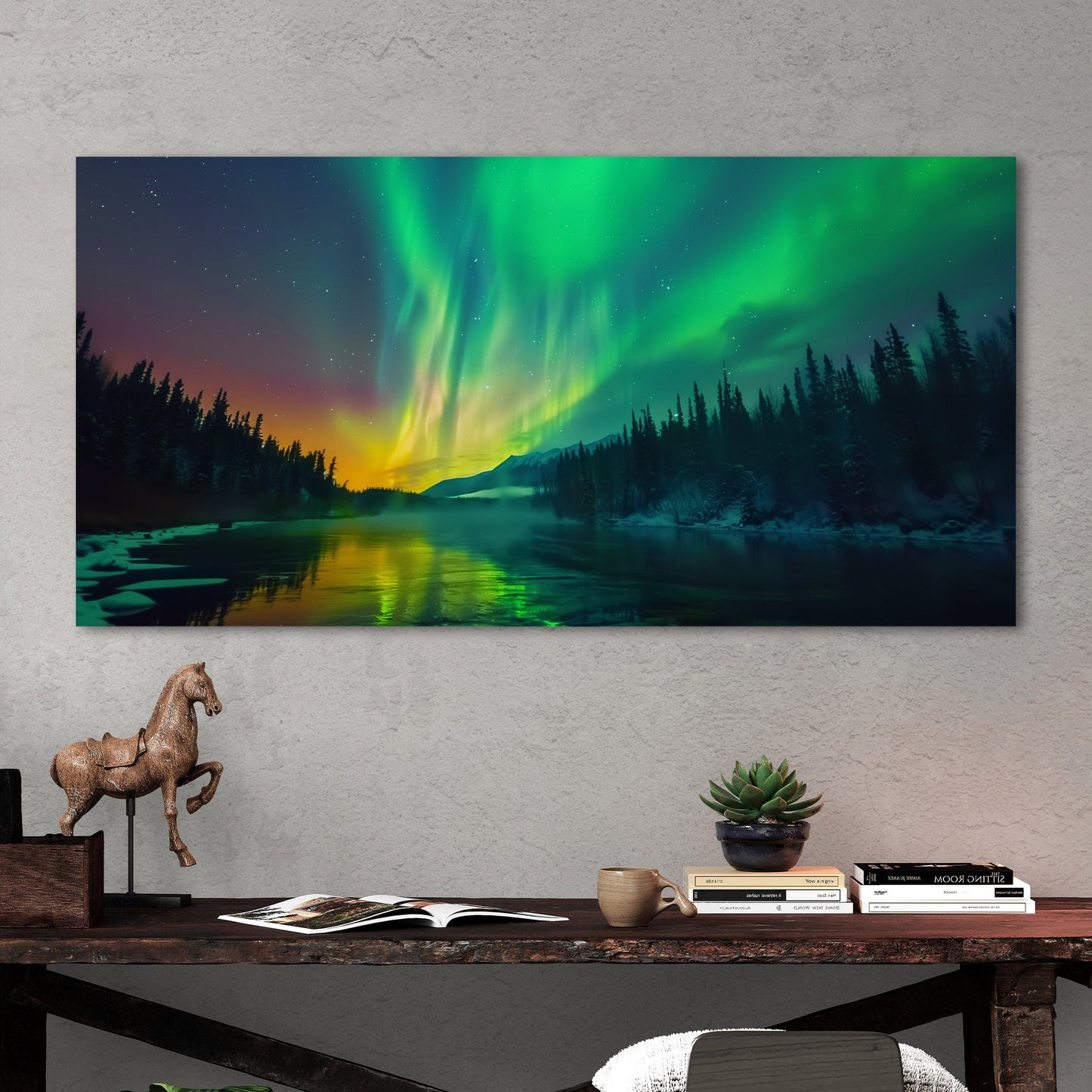 Aurora Borealis fills the sky - Ethereal Glow - Vibrant Dream