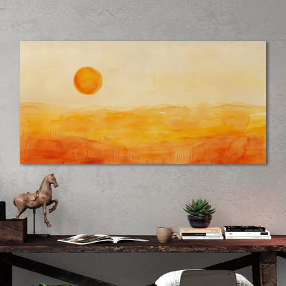 Tranquil desert vista in watercolor - Sunset Serenity